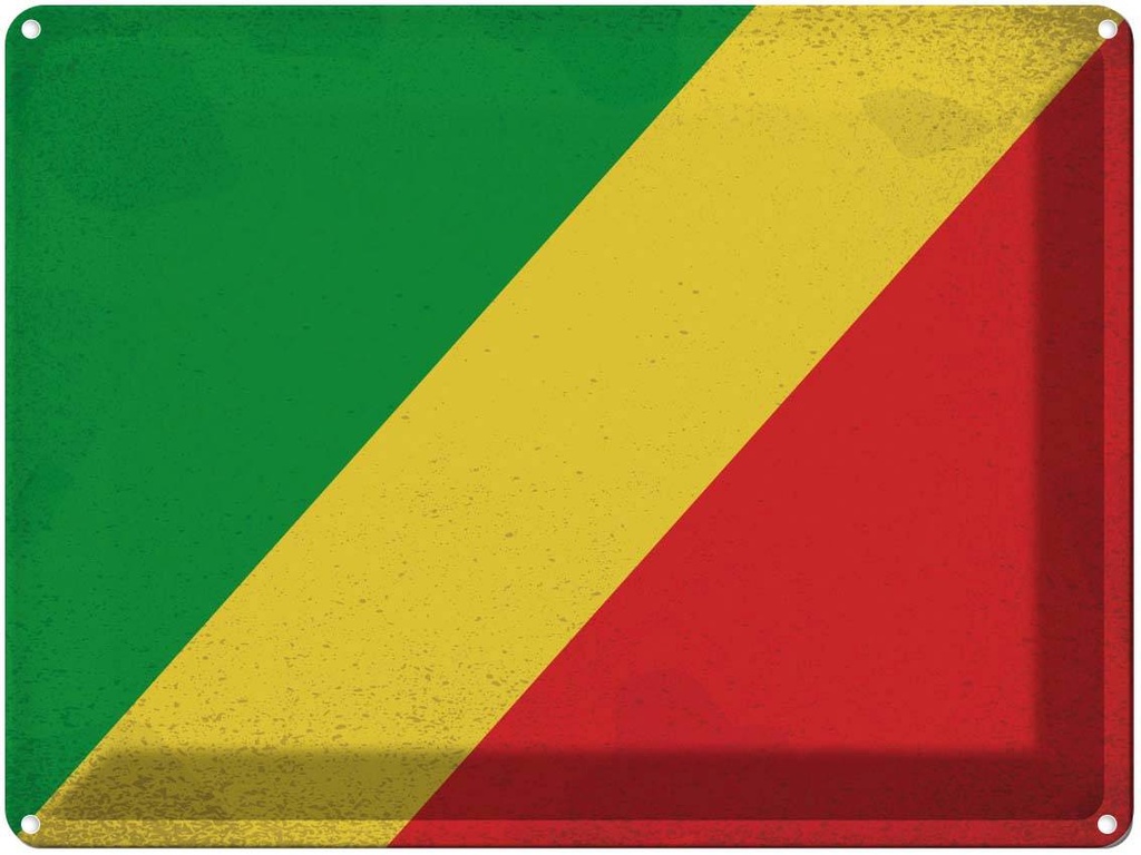 [LA-120111] Blechschild 30x40 cm Kongo the Congo Flagge Fahne Wappen