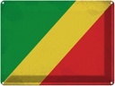 Blechschild 30x40 cm Kongo the Congo Flagge Fahne Wappen