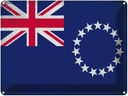 Blechschild 30x40 cm Cookinseln Cook Islands Flagge Fahne Wappen