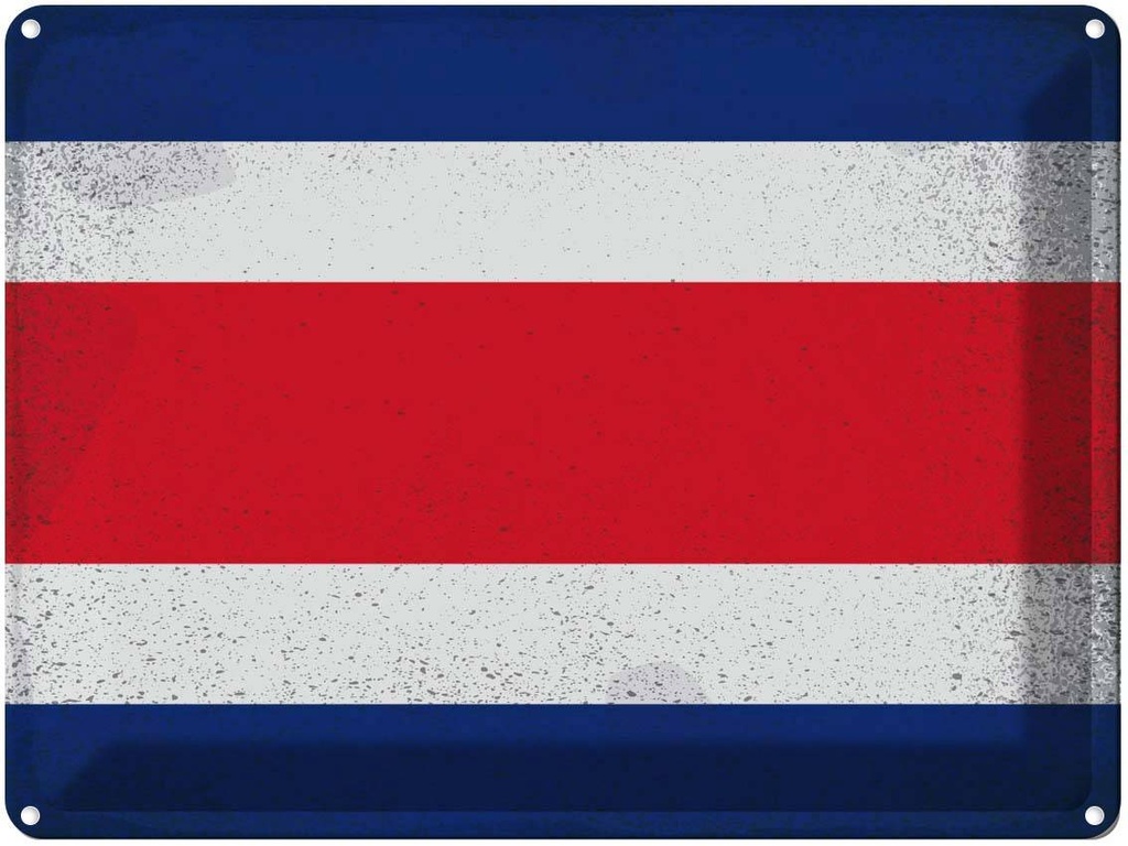 [LA-120113] Blechschild 30x40 cm Costa Rica Flagge Fahne Wappen