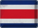 Blechschild 30x40 cm Costa Rica Flagge Fahne Wappen