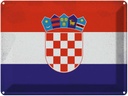 Blechschild 30x40 cm Kroatien Croatia Flagge Fahne Wappen
