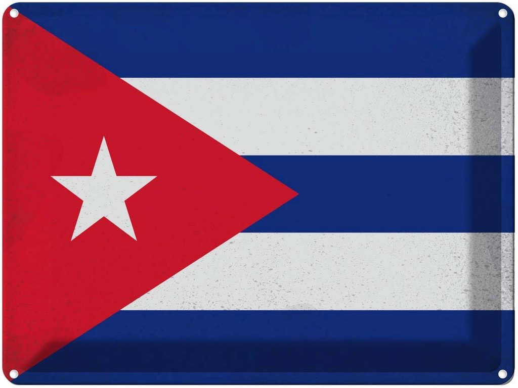 [LA-120115] Blechschild 30x40 cm Kuba Cuba Flagge Fahne Wappen