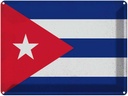 Blechschild 30x40 cm Kuba Cuba Flagge Fahne Wappen