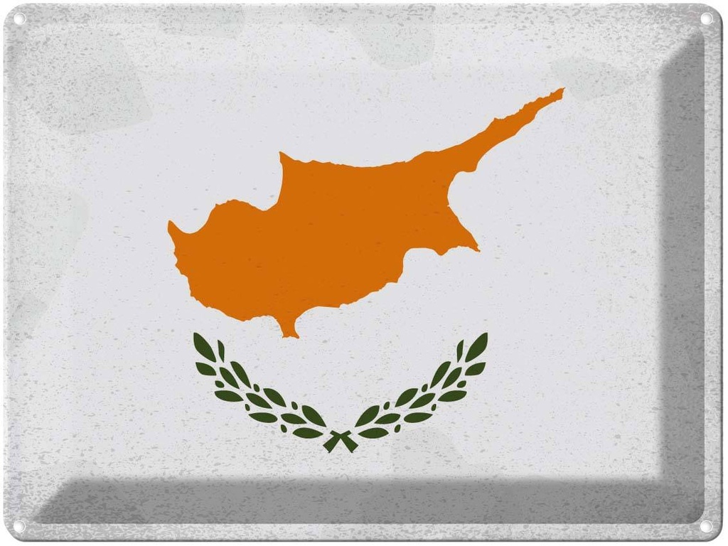 [LA-120116] Blechschild 30x40 cm Zypern Cyprus Flagge Fahne Wappen