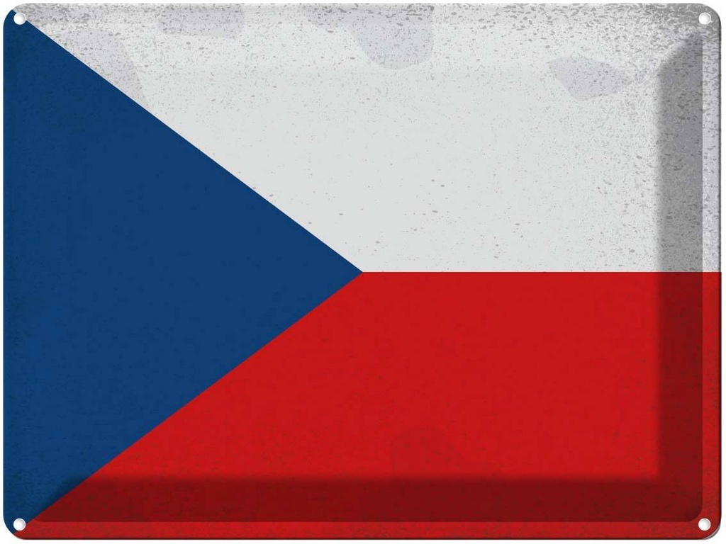[LA-120117] Blechschild 30x40 cm Tschechien Czech Republic Vintag Flagge Fahne Wappen