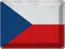 Blechschild 30x40 cm Tschechien Czech Republic Vintag Flagge Fahne Wappen