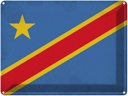Blechschild 30x40 cm DR Kongo Congo Flagge Fahne Wappen