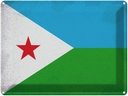 Blechschild 30x40 cm Dschibuti Djibouti Flagge Fahne Wappen