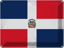 Blechschild 30x40 cm Dominikanische Republik Flagge Fahne Wappen