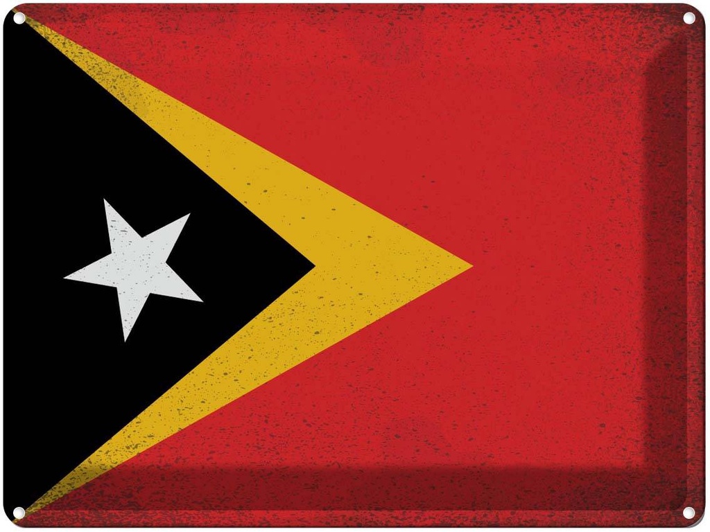 [LA-120123] Blechschild 30x40 cm Osttimor East Timor Flagge Fahne Wappen