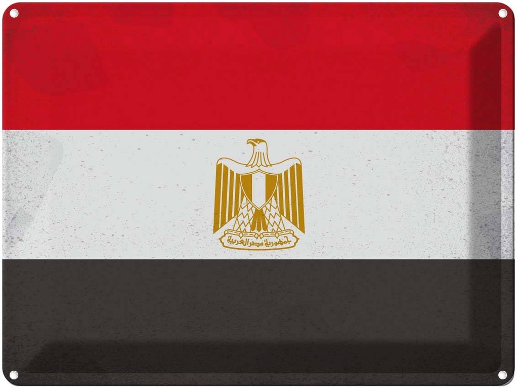 [LA-120125] Blechschild 30x40 cm Ägypten Egypt Flagge Fahne Wappen