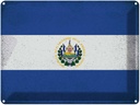 Blechschild 30x40 cm El Salvador Flagge Fahne Wappen