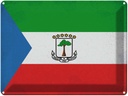 Blechschild 30x40 cm Äquatorialguinea Flagge Fahne Wappen