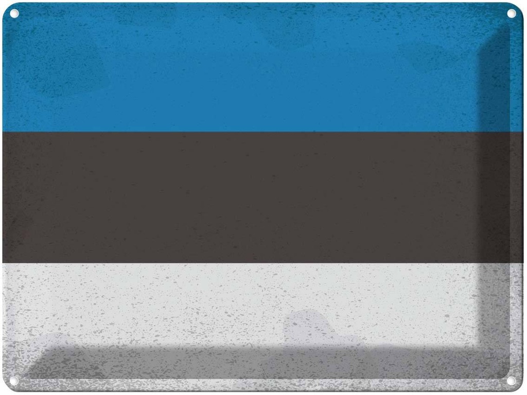 [LA-120130] Blechschild 30x40 cm Estland Estonia Flagge Fahne Wappen
