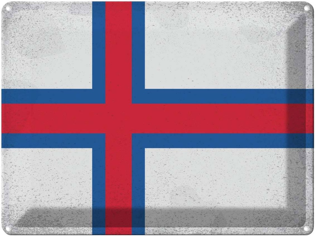 [LA-120133] Blechschild 30x40 cm Färöer Faroe Islands Flagge Fahne Wappen