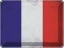 Blechschild 30x40 cm Frankreich France Flagge Fahne Wappen