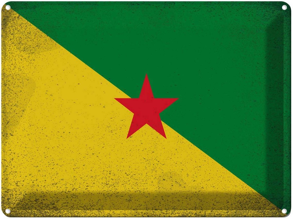 [LA-120137] Blechschild 30x40 cm Französisch?Guayana Flagge Fahne Wappen