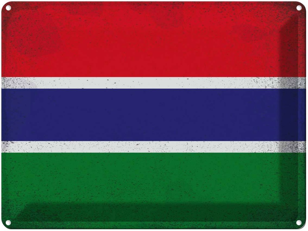 [LA-120139] Blechschild 30x40 cm Gambia Flagge Fahne Wappen