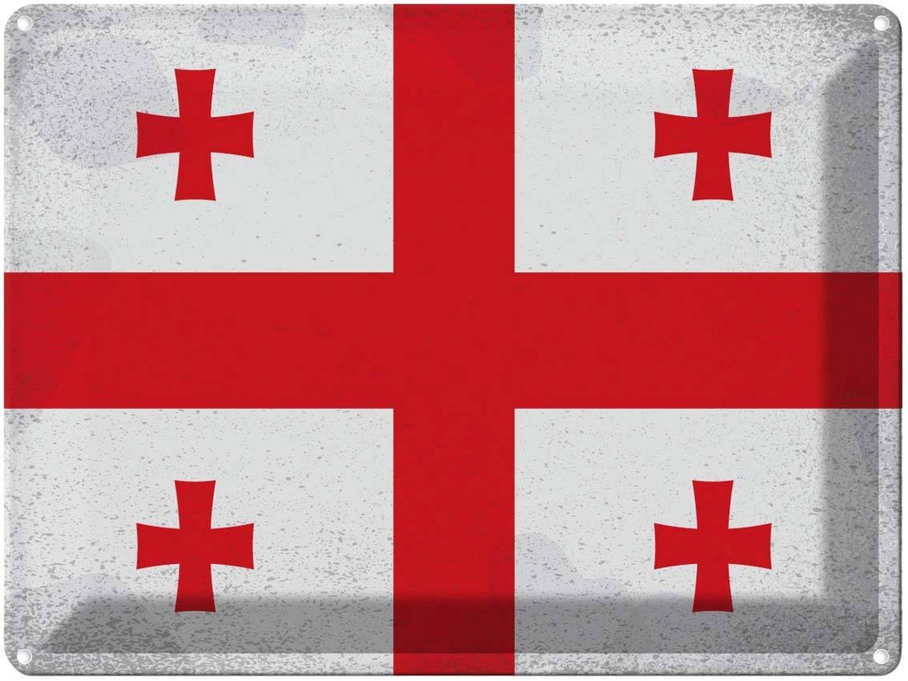 [LA-120140] Blechschild 30x40 cm Georgien Georgia Flagge Fahne Wappen