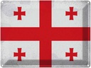 Blechschild 30x40 cm Georgien Georgia Flagge Fahne Wappen