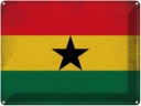 Blechschild 30x40 cm Ghana Flagge Fahne Wappen