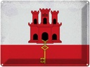 Blechschild 30x40 cm Gibraltar Flagge Fahne Wappen