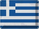 Blechschild 30x40 cm Griechenland Greece Flagge Fahne Wappen