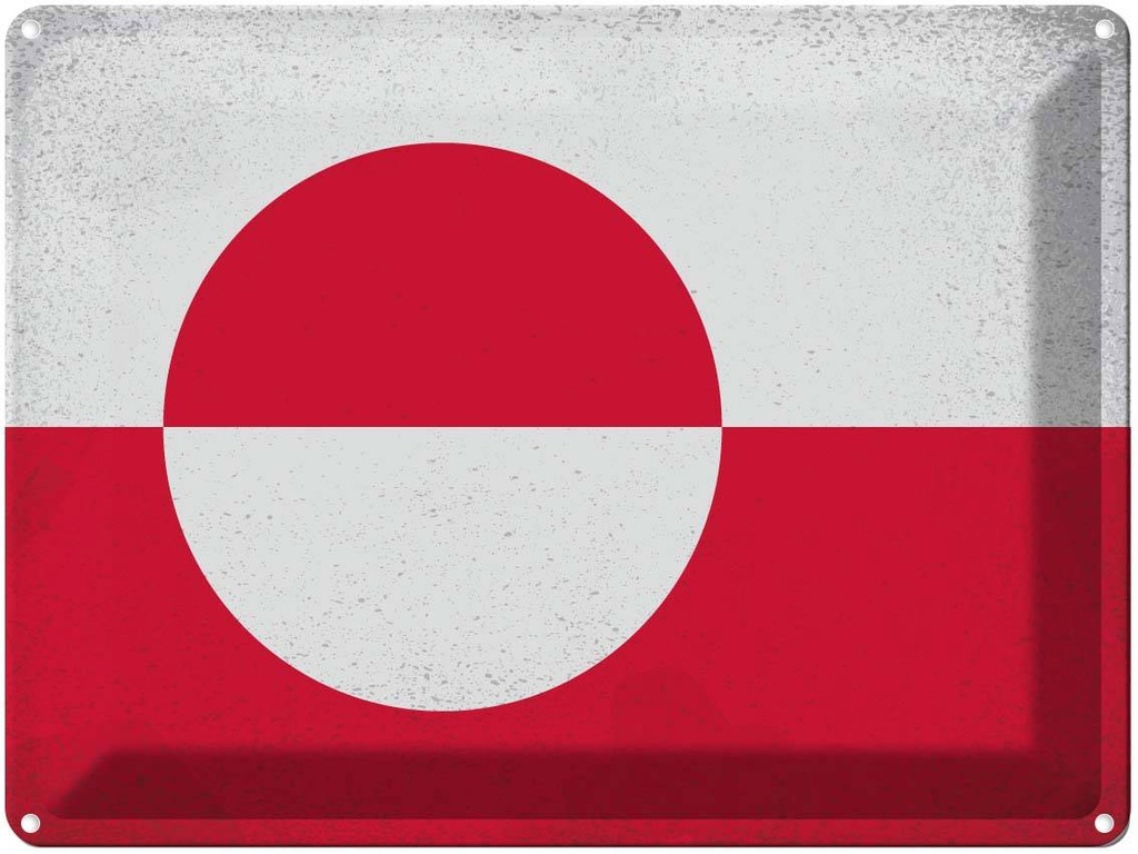[LA-120145] Blechschild 30x40 cm Grönland Greenland Flagge Fahne Wappen