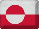 Blechschild 30x40 cm Grönland Greenland Flagge Fahne Wappen