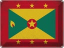 Blechschild 30x40 cm Grenada Flagge Fahne Wappen