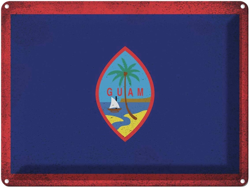 [LA-120147] Blechschild 30x40 cm Guam Flagge Fahne Wappen