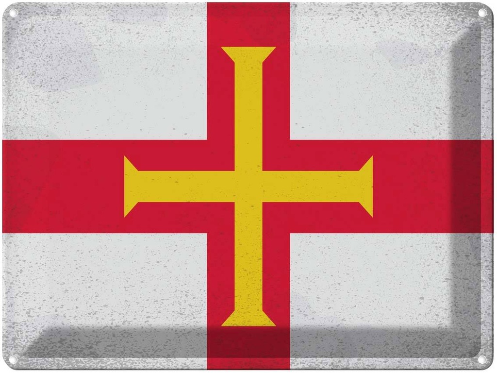 [LA-120149] Blechschild 30x40 cm Guernsey Flagge Fahne Wappen
