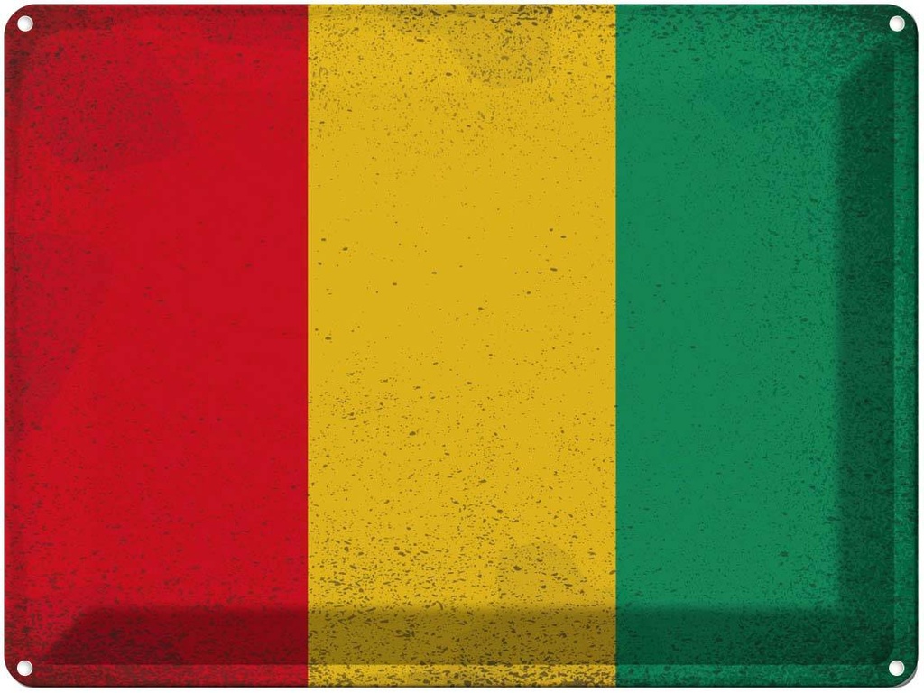 [LA-120150] Blechschild 30x40 cm Guinea Flagge Fahne Wappen