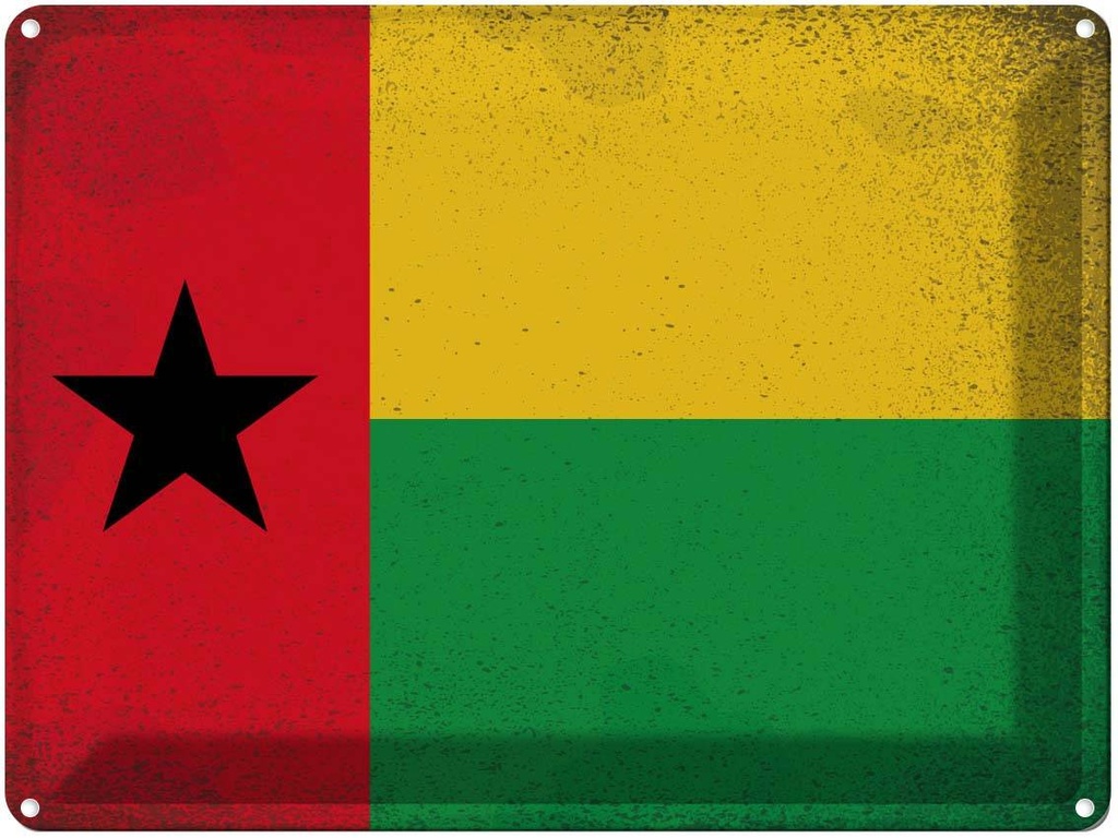 [LA-120151] Blechschild 30x40 cm Guinea-Bissau Guinea Flagge Fahne Wappen
