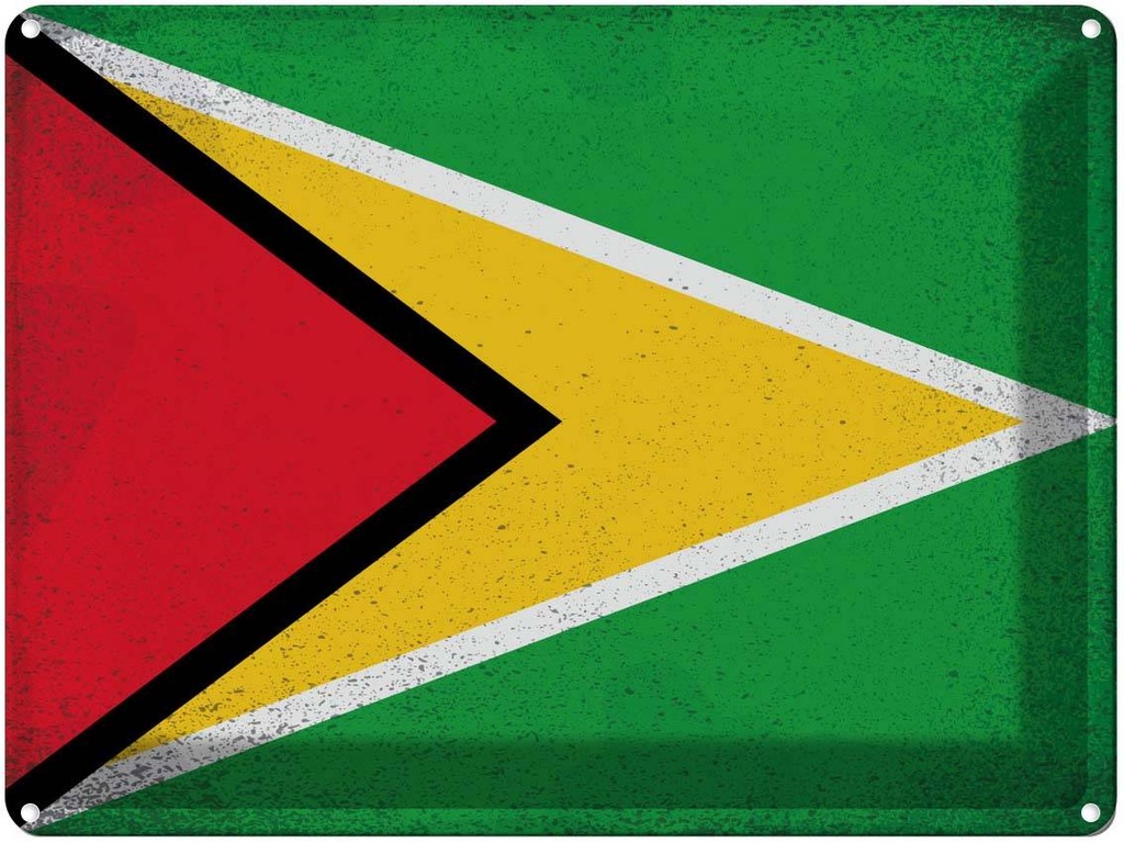 [LA-120152] Blechschild 30x40 cm Guyana Flagge Fahne Wappen