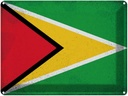 Blechschild 30x40 cm Guyana Flagge Fahne Wappen