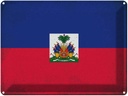 Blechschild 30x40 cm Haiti Flagge Fahne Wappen
