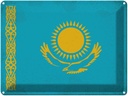 Blechschild 30x40 cm Kasachstan Kazakhstan Flagge Fahne Wappen