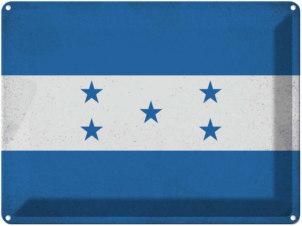 [LA-120155] Blechschild 30x40 cm Hondura Honduras Flagge Fahne Wappen