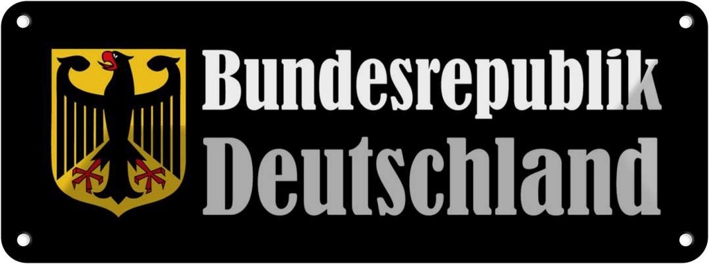 [LA-116373] Blechschild 10x27 cm Bundesrepublik Deutschland