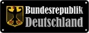 Blechschild 10x27 cm Bundesrepublik Deutschland