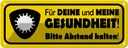 Blechschild 10x27 cm bitte Abstand halten Warnschild Hinweisschild Sicherheit Vorsicht