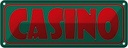 Blechschild 10x27 cm Casino