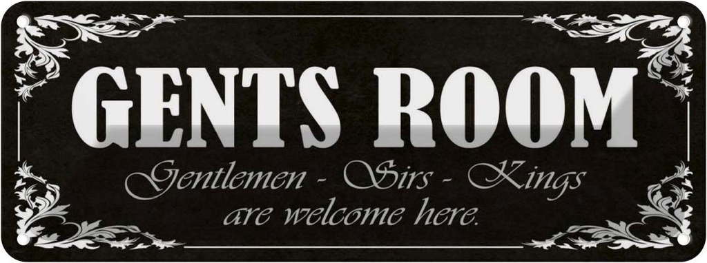 Blechschild 10x27 cm Gents Room Geschenk