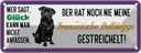 Blechschild 10x27 cm Franz. Bulldogge Hund gestreichelt Tier Haustier
