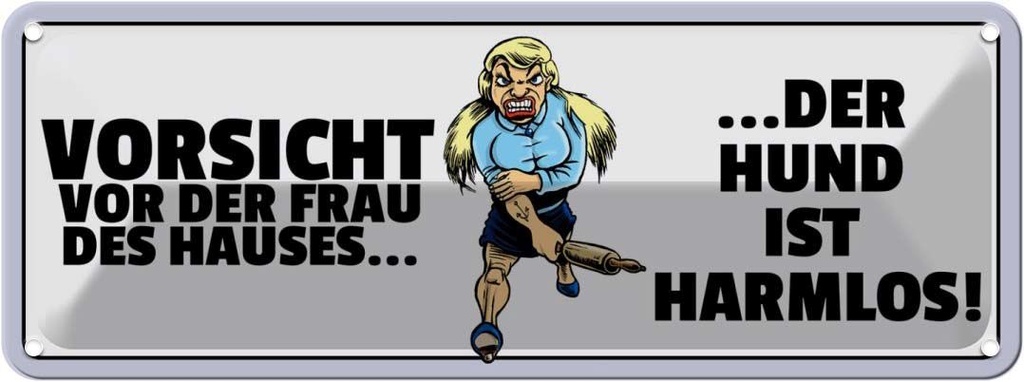 Blechschild 10x27 cm Der Hund ist harmlos Tier Haustier