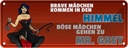 Blechschild 10x27 cm Böse Mädchen gehen zu Mr. Grey Spruch Zitat