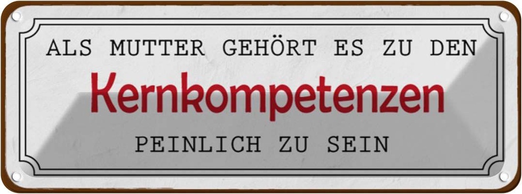 [LA-116544] Blechschild 10x27 cm als Mutter gehört es zu den Familie Freunde