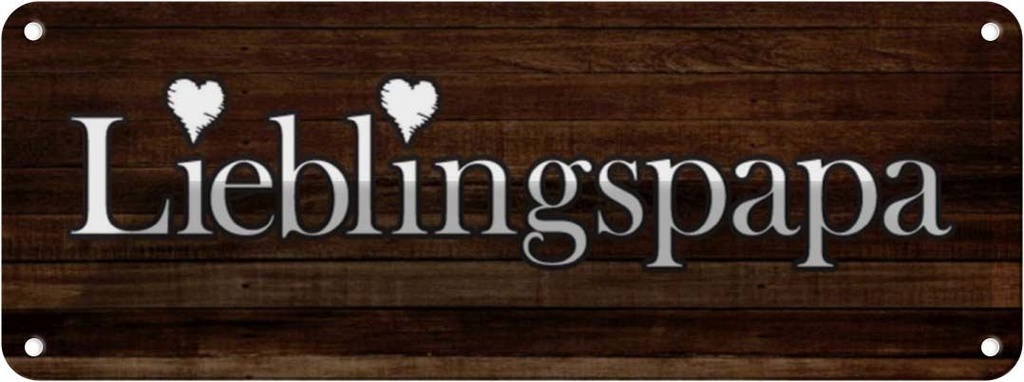 [LA-116554] Blechschild 10x27 cm Lieblingspapa Papa Herz Familie Freunde